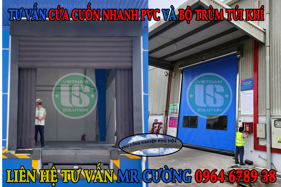 Tư vấn cửa cuốn nhanh pvc và Bộ trùm túi khí tại Lâm Đồng